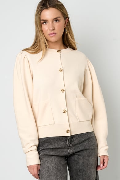 Strickjacke mit floralen Knöpfen h5 Bild10